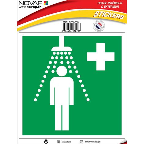 Panneau Douche de sécurité - Vinyle adhésif 200x200mm - 4032283