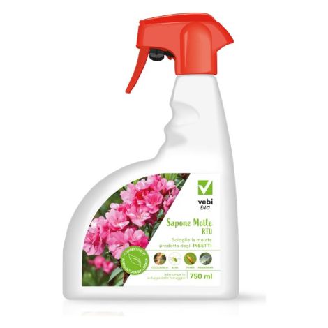 Vebi SAPONE MOLLE RTU Insetticida naturale afidi scioglie melata spray 750 ML