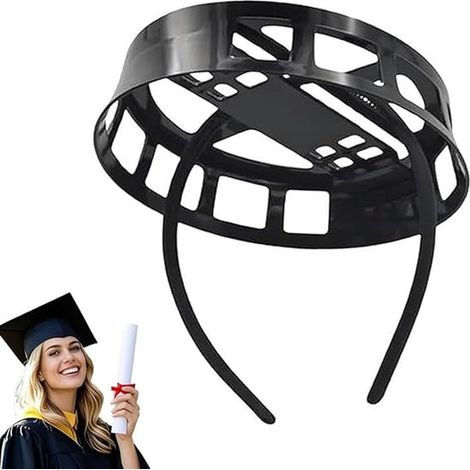 Soporte para birrete de graduación con diadema, soporte de montaje para birretes doctorales y sombreros de copa, diseño de soporte interno - Negro (1/5)
