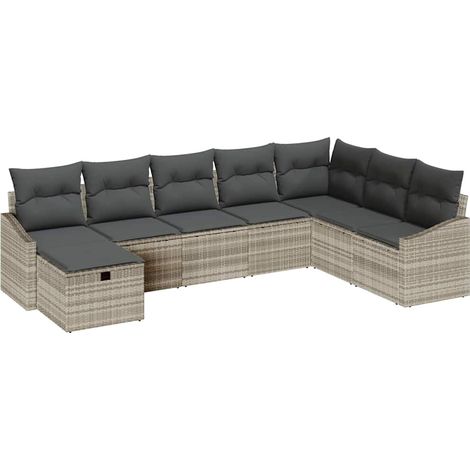 Maison Exclusive - Set Divano da Giardino con cuscino 8 pcs polyrattan