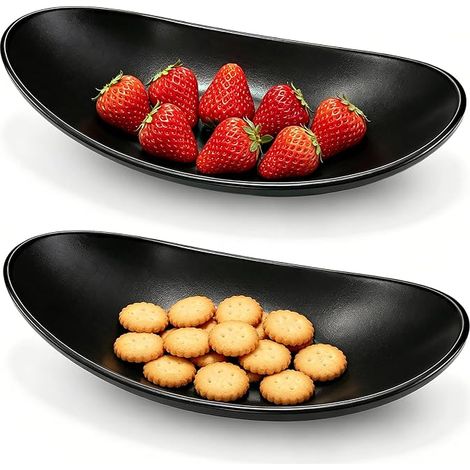 Plateau Décoratif Ovale, Bol Noir à Clés, Plateau à Bijoux pour le Couloir – Rangement pour Clés, Pièces, Bijoux, Snacks et Fruits, Vide-Poche pour Monnaie et Petits Objets (1/5)