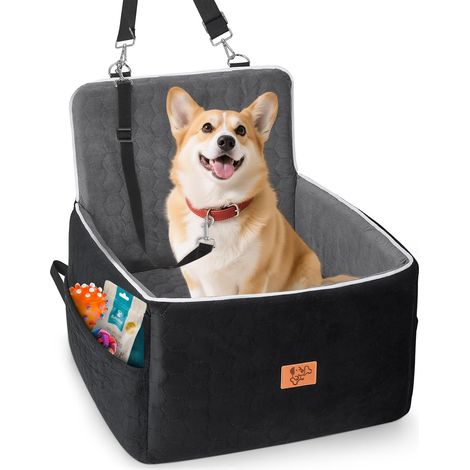 Siège Auto pour Chien 52x52x50cm, Rehausseur Amovible et Lavable, Siege Chien Voiture de Petite et Moyenne Taille, Laisse Incluse, Convient aux Sièges Auto pour Petits Chiens avec Un Poids (1/5)