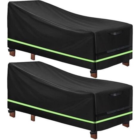 2er-Pack Liegenbezüge mit Reflexstreifen, strapazierfähigem 420D Oxford-Gewebe, wasserdichte und winddichte Gartenliegenabdeckung (1/5)