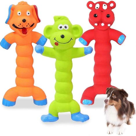 Jouets interactifs pour chiens - Lot de 3 jouets à mâcher en caoutchouc pour chiens d'intérieur (moyens et grands) : à poursuivre, rapporter et se dépenser. Idéal pour lutter contre l'ennui. (1/5)