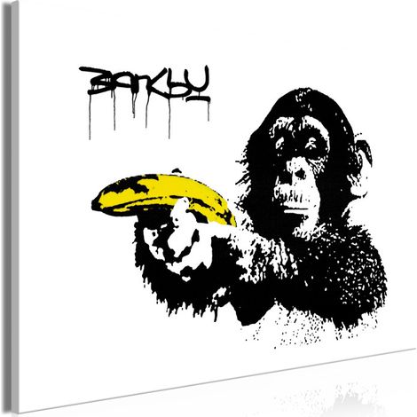 Tableau Imprimé "Banksy - Monkey with Banana Wide" 60 x 90 cm (1/2)