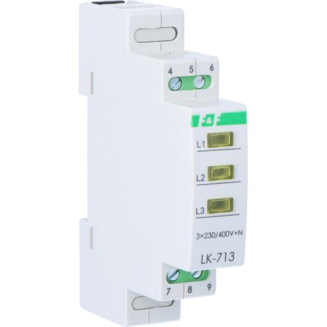 Lámpara indicadora de encendido LK-713 Y, 3xLED amarillo, 3x230V+N, 1 módulo (1/3)