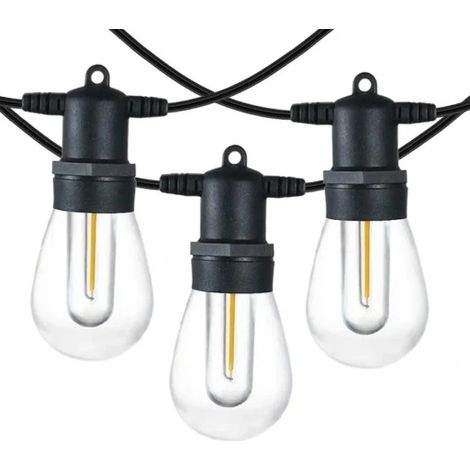 LED-Gartenlichterkette S14, 15 m, robust und langlebig