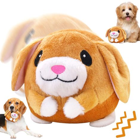 Aktives, bewegliches Plüschtier für Haustiere, interaktives Hundespielzeug, Plüschtier für Haustiere, Hüpfball für Hunde, Plüschball für Katzen und Hunde