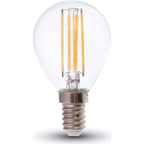 Lampadina led a filamento 4 watt g45 attacco e14 sfera luce naturale 4000k 440 lumen lampada