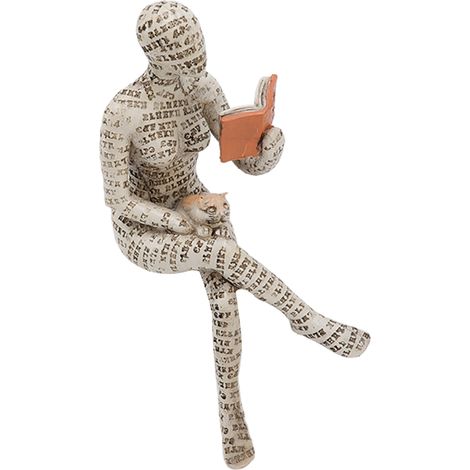 Figurine en résine représentant une femme lisant, ornement innovant en résine moulée, idéal pour décorer une étagère ou une maison. (1/5)