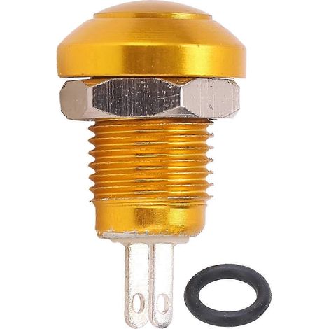 Wasserdichter M8-Metall-Drucktaster, Impuls-Selbstrückstellung, vergoldete Zinklegierung, Mikroschalter ohne Kontrollleuchte, 1 A 24 V (1/3)