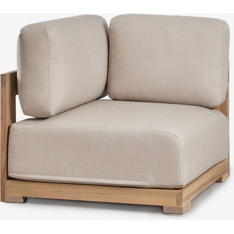 Módulo esquinero rinconera para sofá modular de jardín en madera de acacia Brivori SKLUM (1/5)