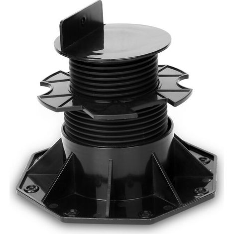 Socle réglable de 60 à 140 mm (x10) pour terrasses en bois et composites - Noir (1/4)
