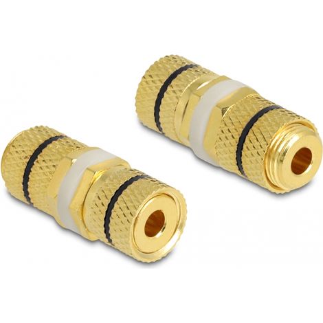 Delock Audio Adapter Polklemme zu Polklemme zum Einbau Farbring schwarz