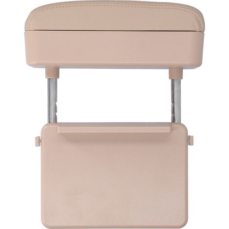 Accoudoir de console centrale réglable avec repose-coudes, boîte de rangement, chargeur de téléphone sans fil avec câble de données, beige universel (1/5)