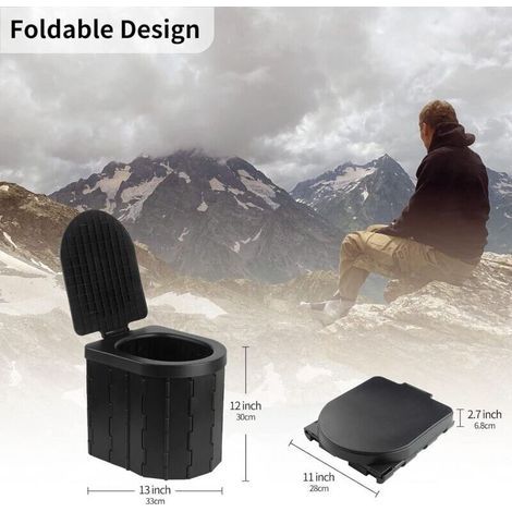 Toilettes de camping, toilettes portables pour adultes et enfants, pot Porta pliable et étanche pour camping, voiture, seau, voyage, plein air, randonnée, excursions, bateau, plage, t (1/3)
