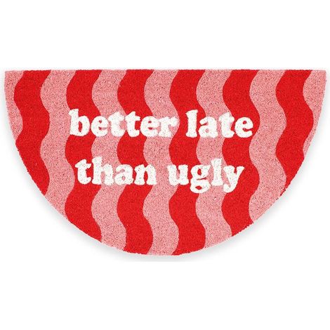 Fisura Zerbino “Better late than ugly” 70x40 cm - rosa/rosso