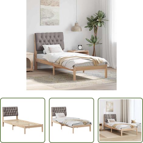 Plattformbett - Bettgestell mit gepolstertem Kopfteil Braun 75 x 190 cm (1/5)