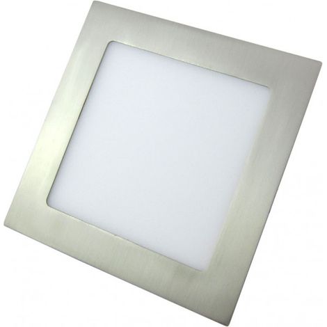 Faretto LED Quadrato Agamennone 24W 6500K 1900lm Nichel (22x22x2cm) Taglio 20,5x20,5cm
