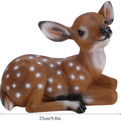 Figura de ciervo Sika hecha de resina, ideal para jardín y terraza, una linda figura de animal, tamaño 25 x 12,8 x 17,5 cm, segura y no tóxica, también apta para niños. (1/5)