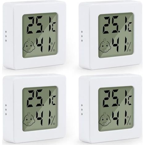 4-teiliges Innenthermometer-Set, Mini-Digitalthermometer für den Innenbereich, kleines Wandhygrometer, hochpräzises Innenthermometer für Zuhause und Lager (1/4)