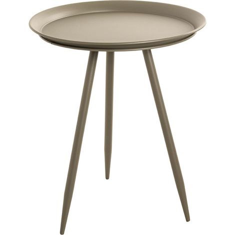 Table d'appoint ronde coloris vert en métal laqué -diamètre 44 x hauteur 54 cm (1/3)