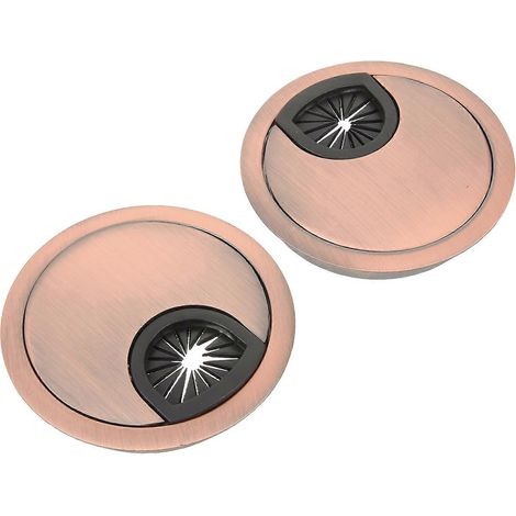 Lot de 2 passe-câbles de bureau, passe-câbles de 60 mm, organisateur de câbles, cache-trou de porte de bureau-7x7cm