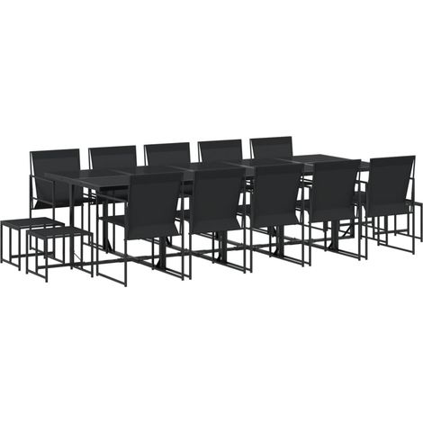 Maison Exclusive - Set da Pranzo da Giardino 15 pz Nero in Textilene