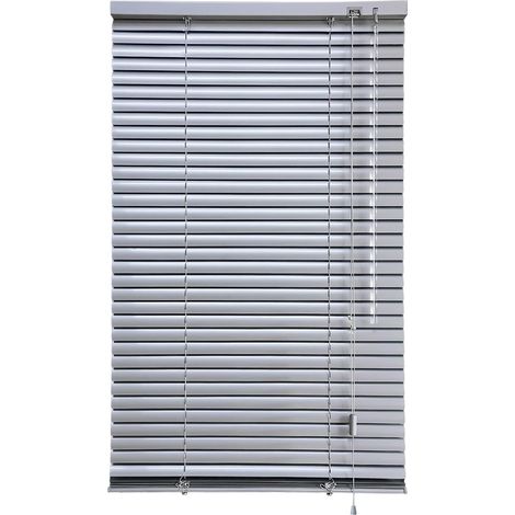 Store Vénitien en Aluminium sans Percage 65 x 130cm(L x H) Gris Argenté