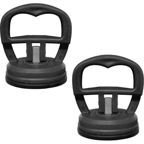 Lot de 2 ventouses pour vitres, extracteur de vitres portatif, pinces pour lève-carreaux de verre, lève-miroirs - Noir (1/3)