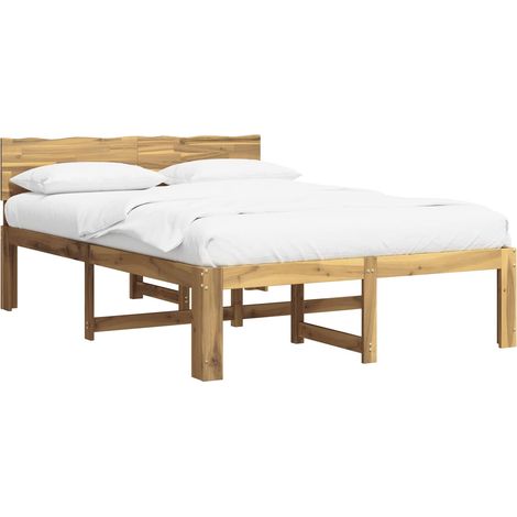 Double Bed Frame with Headboard ROSTOCK White 140 x 200 cm vidaXL (1/5)
