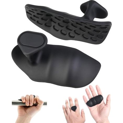 2Pcs Grip Musculation, Gant Musculation Antidérapantes pour Homme Et Femme,Mitaines Protection des Mains en Silicone pour L'haltérophilie,Les Tractions en Salle De Sport Et l'exercice,Noir (1/5)