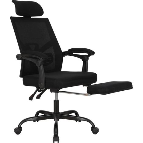 Ergonomischer Mesh Bürostuhl mit Fußstütze Kopfstütze (1/5)