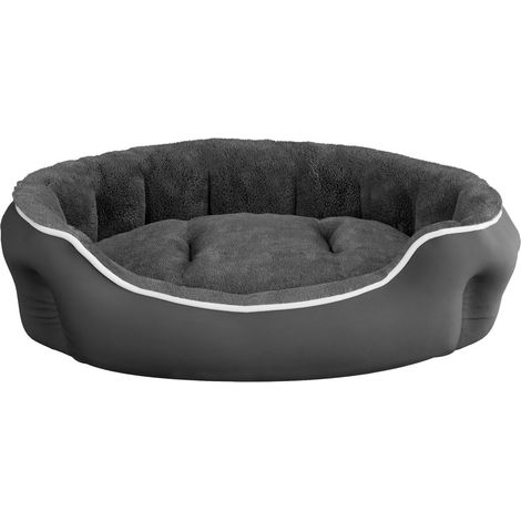 Cuccia Imbottita per Cani e Gatti 59x53x18cm in Poliestere Coccole Grigio Scuro (1/5)