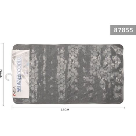 Kaela - Tappeto Antiscivolo Rettangolare Per Bagno Doccia Nido Ape Grigio 37x68cm 87855 -