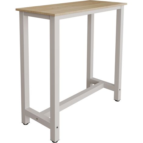 Bartisch Metallbeine 100x100x40cm Bartresen für küche Modell Ani Weiß und Sonoma