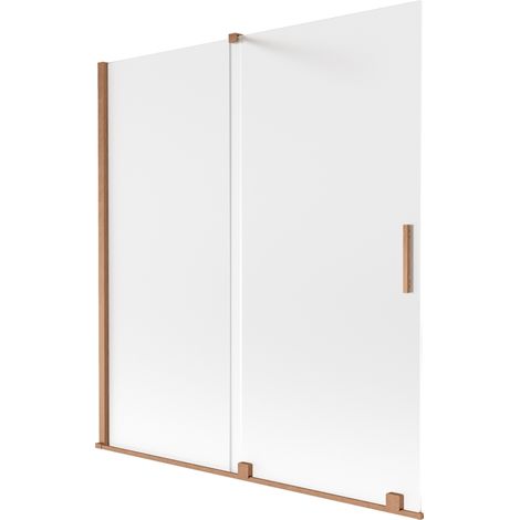 Mexen Velar paroi de baignoire à 2 volets coulissante 150 x 150 cm, givre, cuivre brossé - 896-150-000-31-65 (1/2)