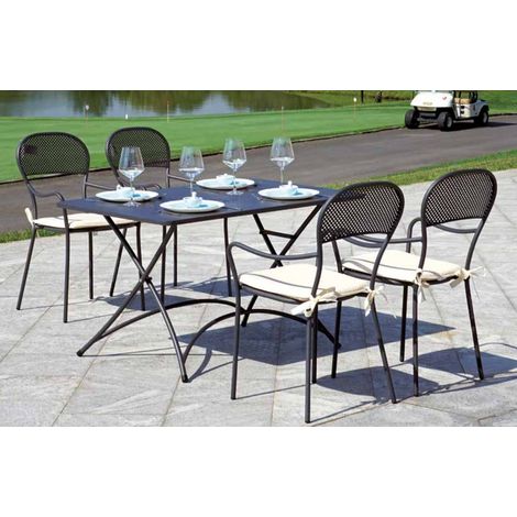 Tavolo rettangolare pieghevole in ferro color antracite 120x70 cm MALIGI HOME MG/DEMETRA Ferro (1/3)
