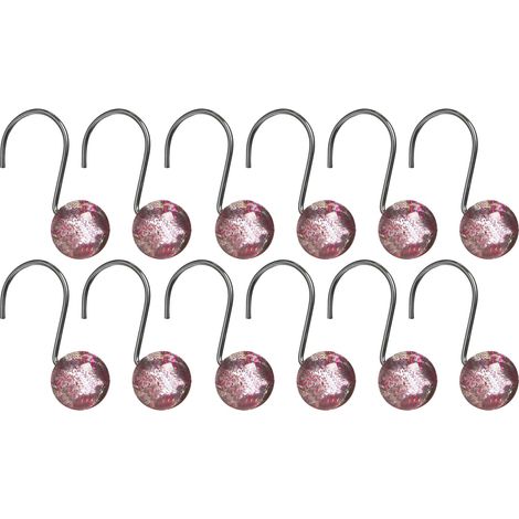Premier Housewares Hot Pink Resin Shower Curtain Hooks (1/2)
