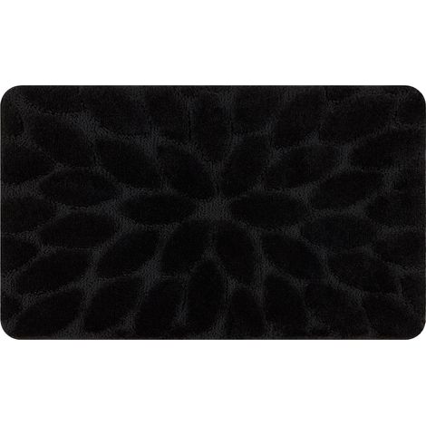 Tappeto da bagno SUPREME STONES, pietre, antiscivolo, morbido - nero black 60x100 cm