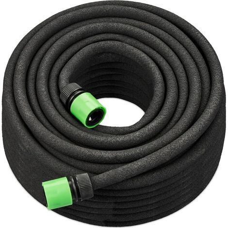 Tuyau d’arrosage, 50 m, arrosage de Vos carrés potagers surélevés ou Haies, pour Le Jardin, Noir (1/5)