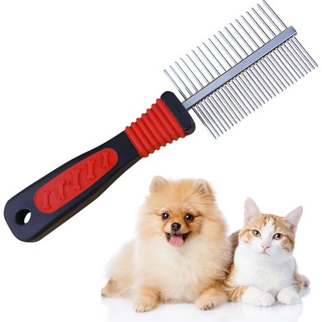 Chien Brosse Chat- Nœud et défuzz, rouge-noir (1/5)