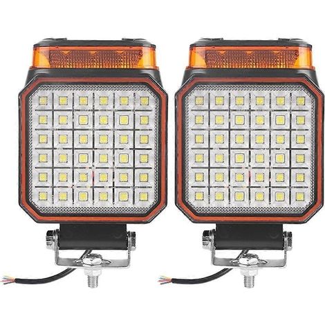 Projecteur lumineux de signalisation 4 pouces à 36 LED, blanc/ambre, pour chariot élévateur et chargeuse tout-terrain (lot de 2). (1/5)