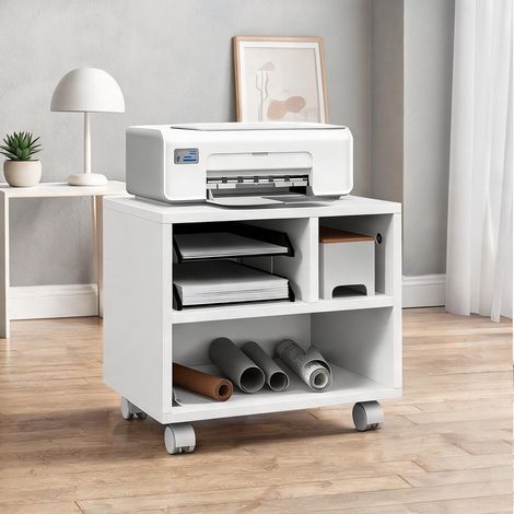 Meuble de rangement de bureau blanco 40 x 30 x 36 cm (1/5)