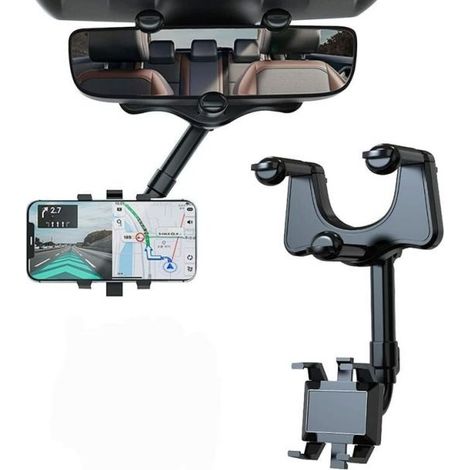 Support de téléphone de Voiture pour rétroviseur, Auto Support Téléphone Voiture Rotatif et Rétractable à 360° pour Tous Les Smartphones (1/5)