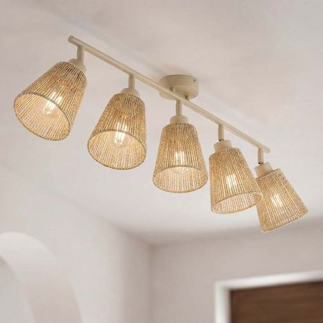 [NEUWERTIG] B-Ware Lindby Deckenstrahler Anuva LED Strahler 5-flammig dimmbar beige 86x13cm (1/2)