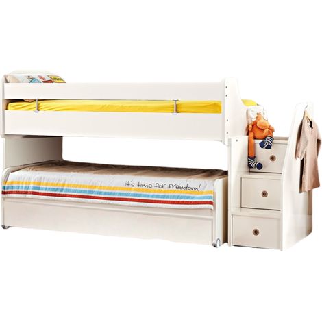 Letto a castello i e cassetto bianco 141x252x97cm