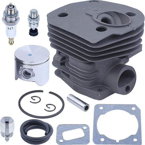 Adefol Kit piston cylindre 44 mm pour Jonsered CS2152 CS2150 CS 2149 CS2153 série avec soupape de décompression, bougie, roulement à aiguilles, filtre à carburant, durite (1/5)