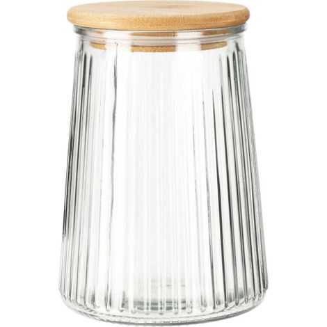 Barattolo di vetro da 1000 ml con coperchio in bambù