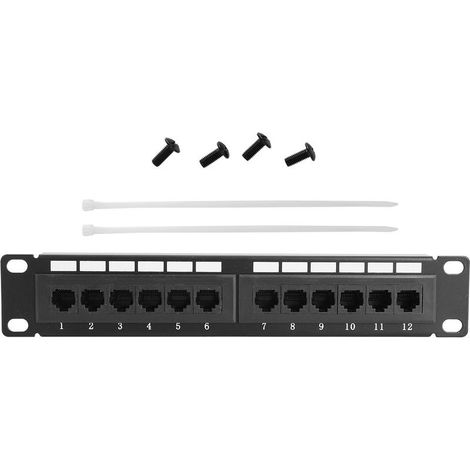 Panneau de brassage RJ45 CAT6 12 ports - UTP, sans support, pour réseau Ethernet (1/5)
